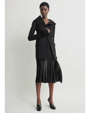 TOTEME Open Collar Wool Jacket - Black