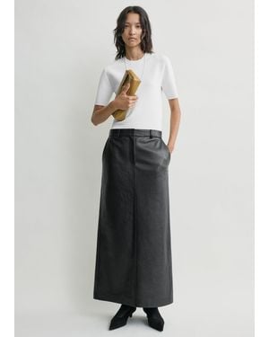 TOTEME Grained-Leather Straight Skirt - White