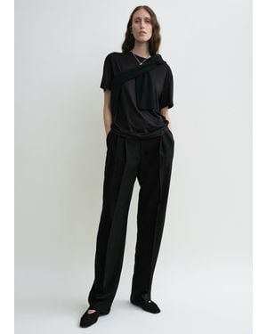 TOTEME Double-Pleat Fluid Trousers - Black