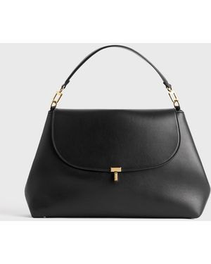 TOTEME T-Lock Leather Satchel - Black