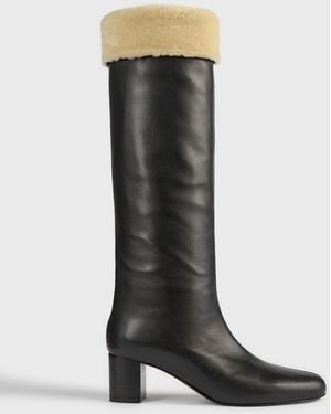 TOTEME Downtown Shearling Knee-High Boots - White