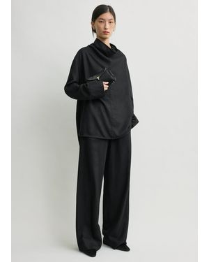 TOTEME Funnel-Neck Flannel Top - Black