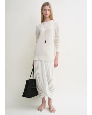 TOTEME Long-Sleeve Tee Knit - Natural