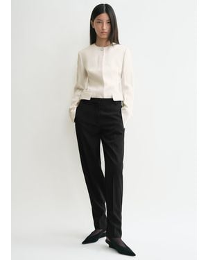 TOTEME Collarless Cinched Jacket - White