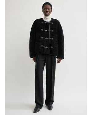 TOTEME Teddy Shearling Clasp Jacket - Black