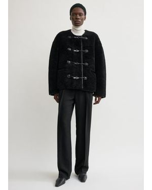 TOTEME Teddy Shearling Clasp Jacket - Black
