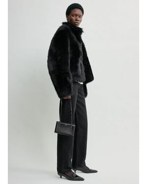 TOTEME Silky Shearling Jacket - Black
