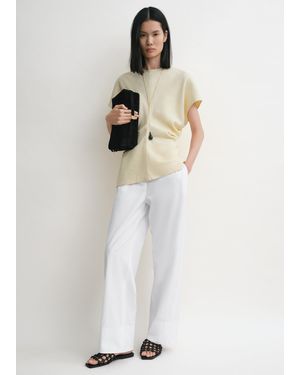 TOTEME Slouch Waist Basketweave Top - White