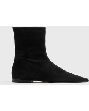 TOTEME Zipped Suede Chelsea Boots - Black