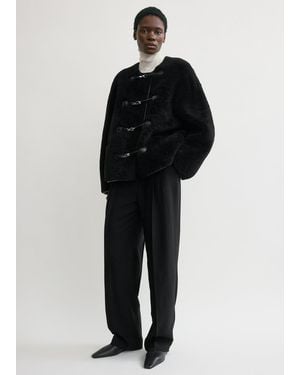TOTEME Teddy Shearling Clasp Jacket - Black