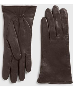 TOTEME Leather Gloves - Brown