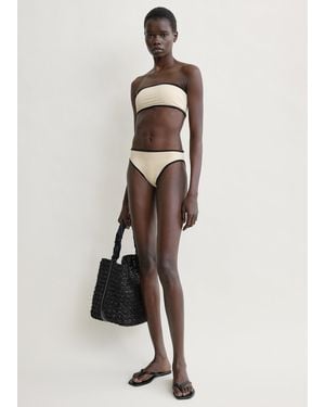 TOTEME Stripe Edge Strapless Bikini Top - Natural