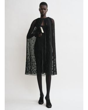 TOTEME Floral Tulle Cape - Black