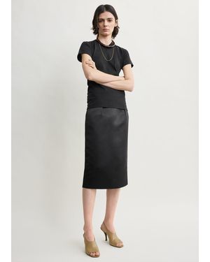 TOTEME Duchess Satin Pencil Skirt - Black