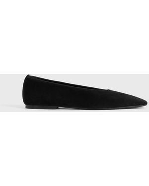 TOTEME Minimalist Suede Ballerinas - White