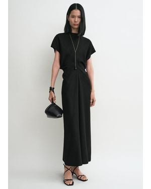 TOTEME Slouch Waist Basketweave Dress - Black