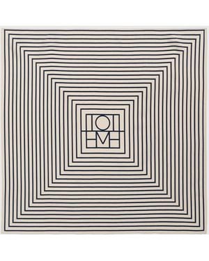 TOTEME Signature Monogram Silk Scarf Crème - White