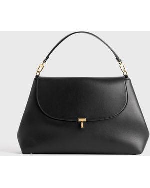 TOTEME T-Lock Leather Satchel - Black