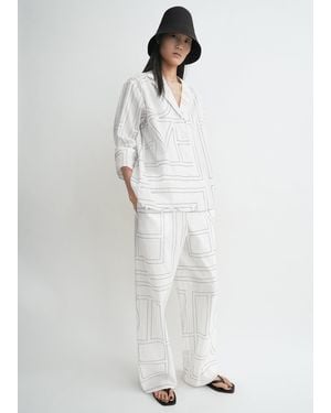 TOTEME Monogram Cotton-Blend Pj Top - White