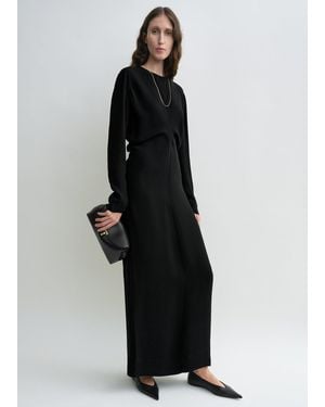TOTEME Long-Sleeve Slouch Waist Dress - Black