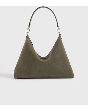 TOTEME Medium Bevel Cord-Suede Bag - Grey