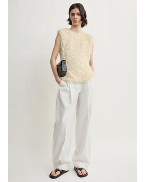 TOTEME Feathered-Jersey Top - Natural