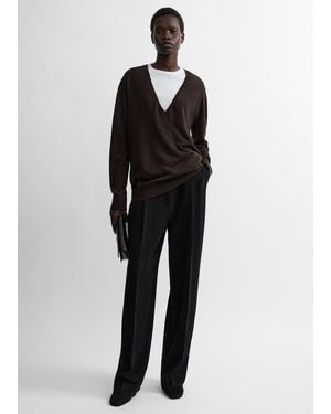TOTEME Fine V-Neck Knit - Black