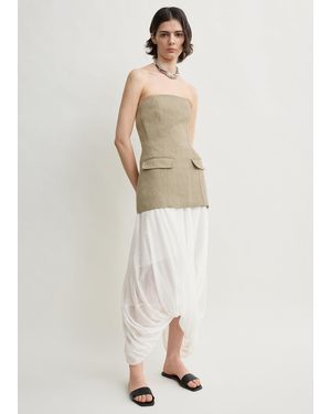 TOTEME Strapless Linen Pocket Top - Natural