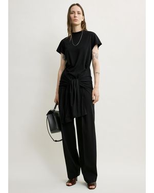 TOTEME Tie-Waist Jersey Top - Black