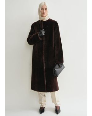 TOTEME Soft Shearling Coat - Black
