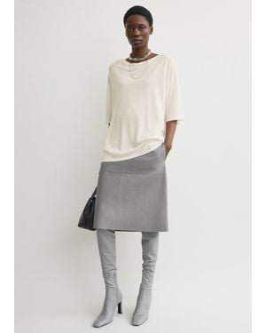 TOTEME Panelled Leather Skirt - White