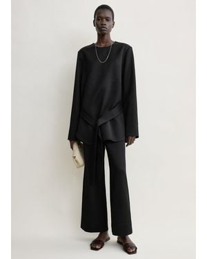 TOTEME Belted Satin Tunic - Black