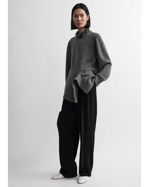 TOTEME Asymmetric Cashmere Knit Melange - Black