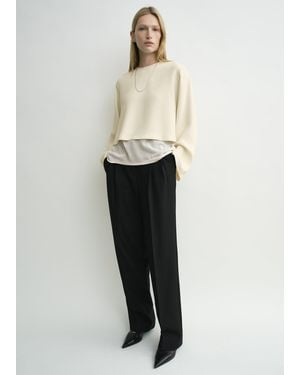 TOTEME Cropped Sablé Blouse - White