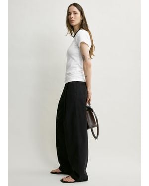 TOTEME Wide-Ribbed V-Neck Tee - White