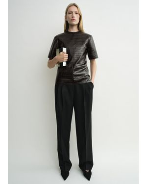 TOTEME Croco-Embossed Tee - Brown