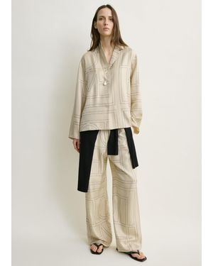 TOTEME Monogram Silk Pj Top - Natural