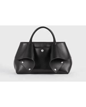 TOTEME Mercer Leather Tote Handbag - Black