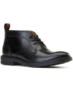 Base London Lincoln Leather Ankle Boots - Black