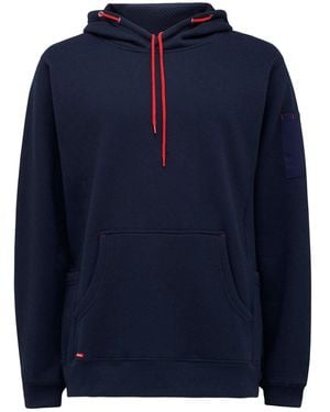 Hard Yakka Brushed Fleece Synthetic Hooded Sweatshirt - Blue