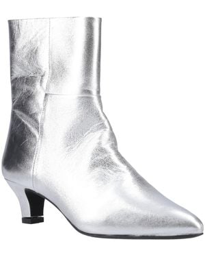 Hush Puppies Nahla Heel Leather Heeled Ankle Boots - White