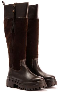 Osprey The Bramble Tall Leather Chocolate Burnish Boots - Brown