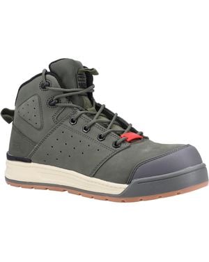 Hard Yakka 3056 Lace Zip Leather Safety Boots - Grey