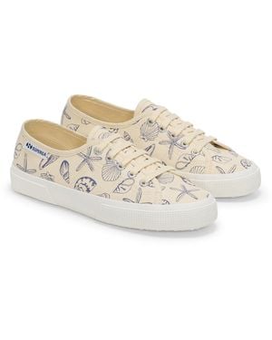 Superga 3750 Seashells Print Cotton Trainers - Natural
