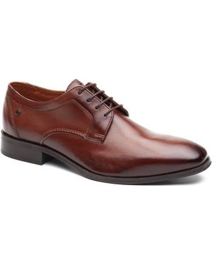 Base London Dome Lace Up Leather Burnt Lace-Up Shoes - Brown