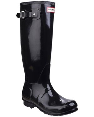 HUNTER Original Tall Gloss Wellingtons - Black