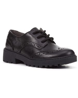 Geox J Casey G. N Leather Lace-Up Shoes - Black