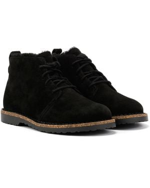 Birkenstock Uppsala Mid Shearling Suede Boots - Black