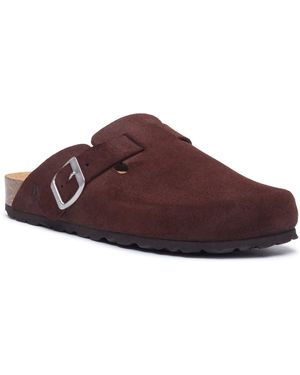 Hush Puppies Bailey Suede Chocolate Mules - Red