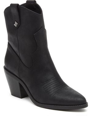 Rocket Dog Feather Synthetic Heeled Ankle Boots - Black